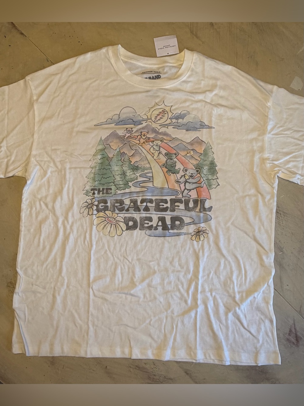 NWT Men’s American Eagle AE Oversized Grateful Dead Graphic T-Shirt White L/XL
